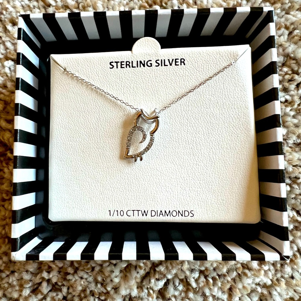 1/10 CT Diamond Necklace in Sterling Silver.
